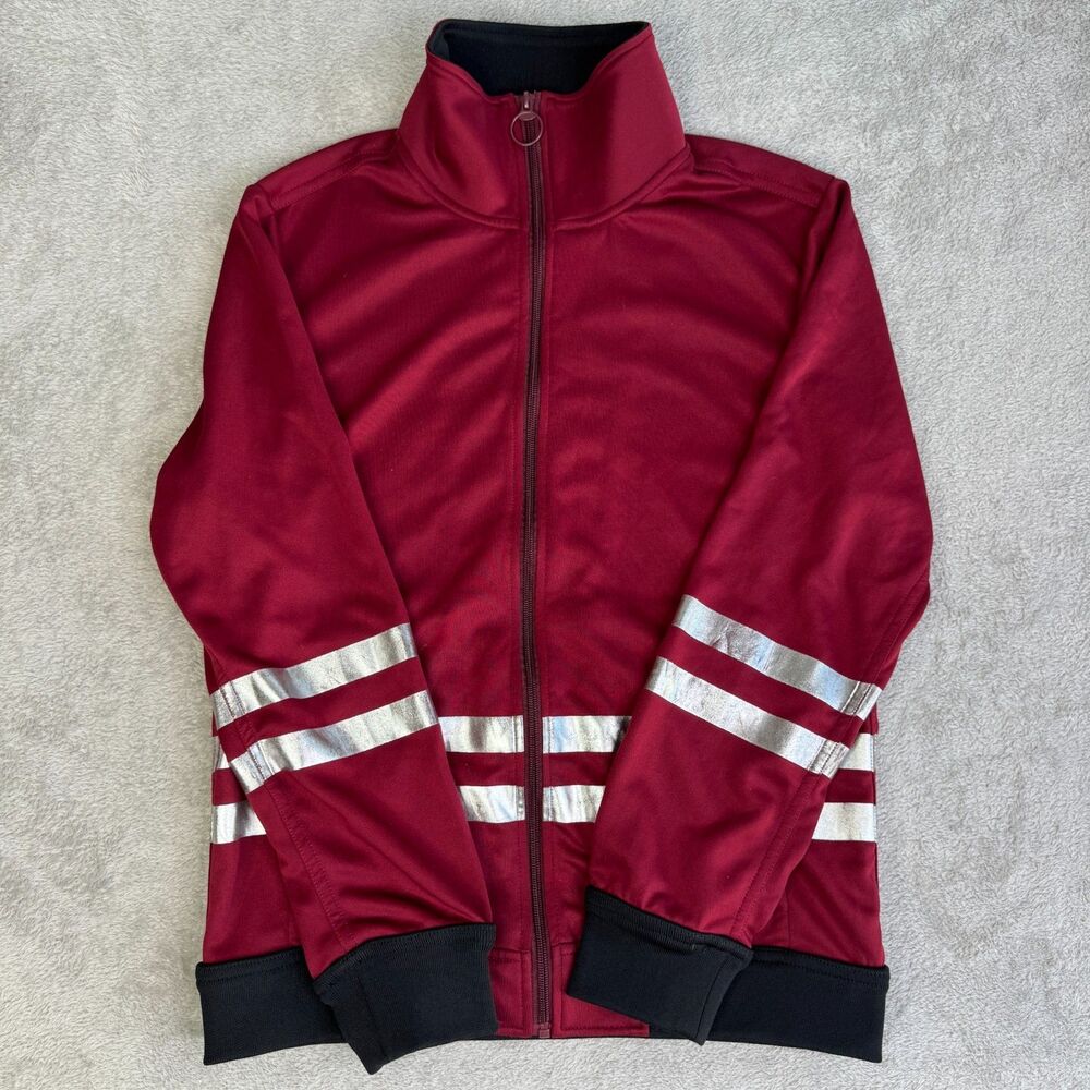 True Religion Foil Racer Stripe Track Jacket Mens Small Red Long Sleeve Full Zip